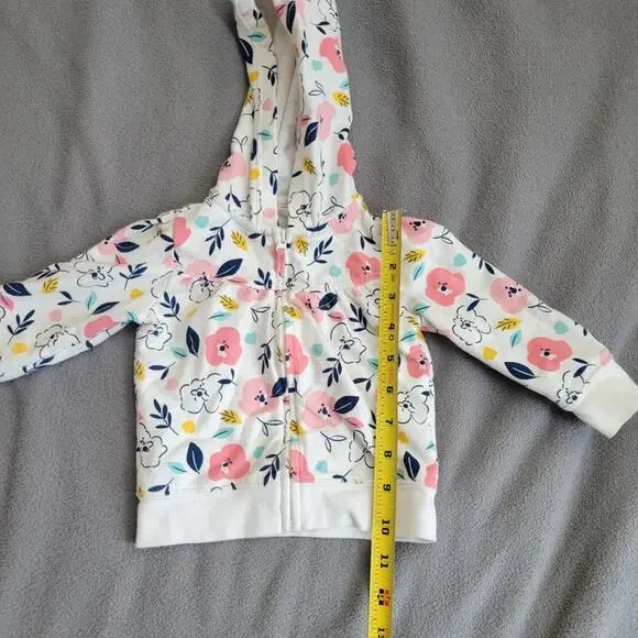 Simple Joys by Carters Baby Girls Floral Jacket 6 9 Months Pink White - Picture 3 of 10